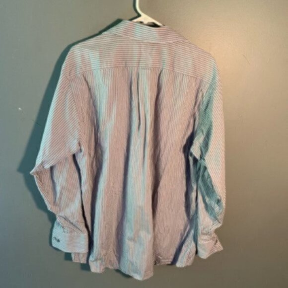 MICHAEL Michael Kors Button Down Gray Blue Stripes - Picture 7 of 7